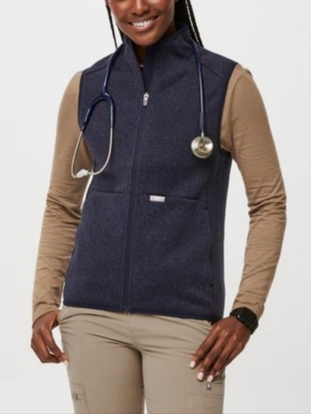 Figs On Shift Sweater Knit Vest Navy Large